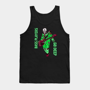 Bass Players Go Deep, Funny Spaceman, Scary Skeleton Costume Tank Top